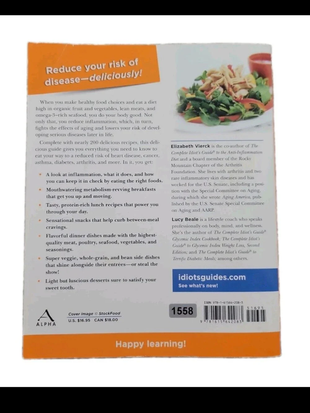The Complete Idiot's Guide Anti-Inflammation Cookbook by Vierck &Beale Paperback